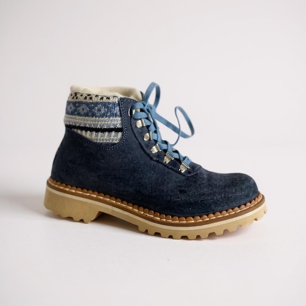 La Montelliana Clara Bicolor Lace-Up Suede Hiking Boots Size‎ 36.5